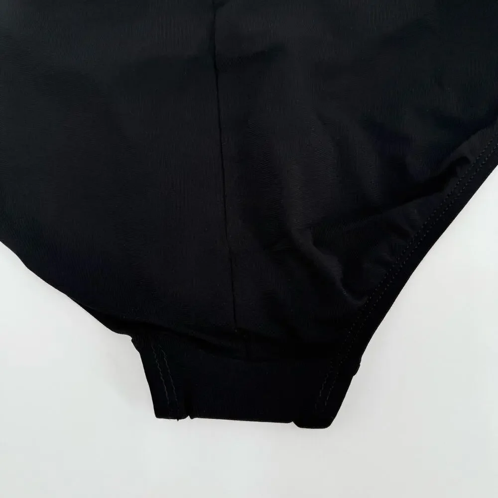 Robin Piccone Malia Banded Bikini Bottoms Size Large NEW Black White Swim NWOT